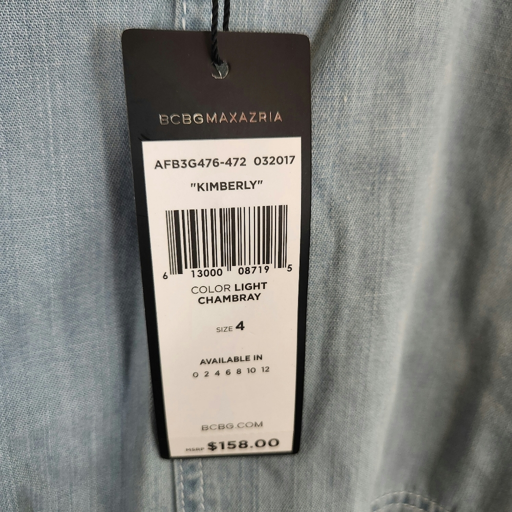 BCBGMaxazria | NWT Kimberly Split Front Maxi Skirt Light Chambray Size 4 - Picture 3 of 5